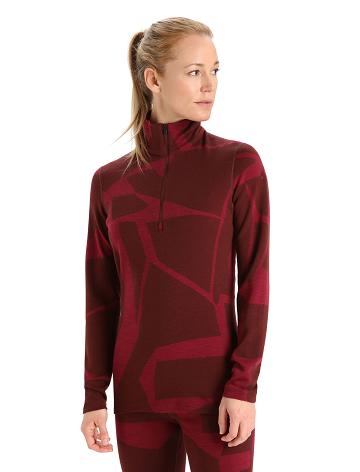 Espresso / Cherry Women's Icebreaker Merino 250 Vertex Long Sleeve Half Zip Thermal Top Fractured Landscapes Base Layers | USA 1860AHKP